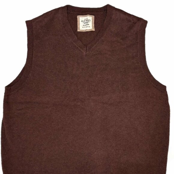 Women's size Large Brown Old Navy VTG Sweater Vest - Picture 1 of 3